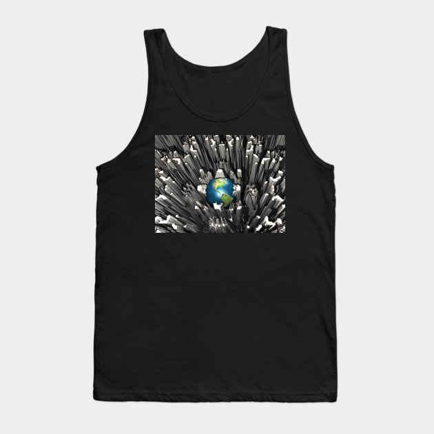 Abstract Planet Earth Tank Top by perkinsdesigns